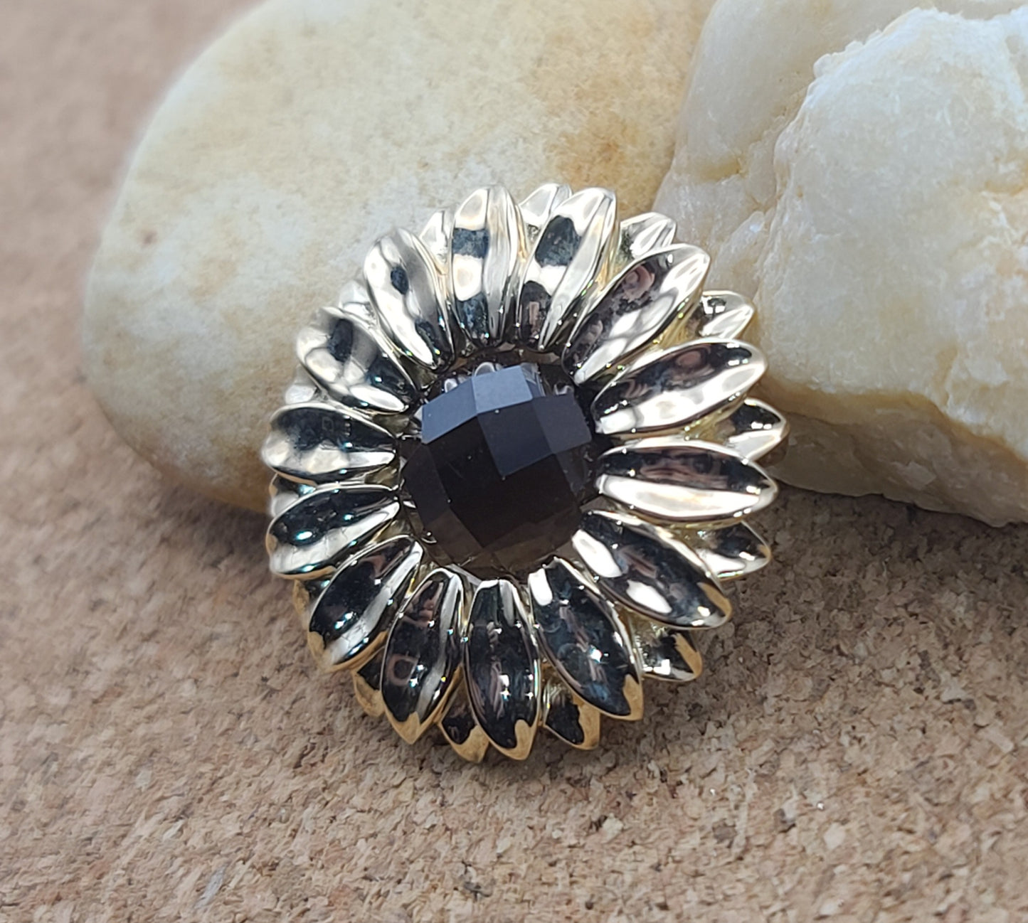 Large Smoky Sunflower Pendant