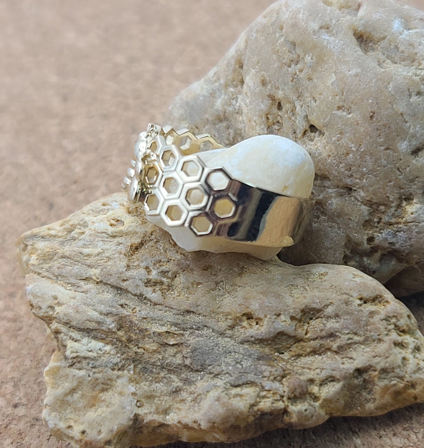 Honeybee Comb Ring
