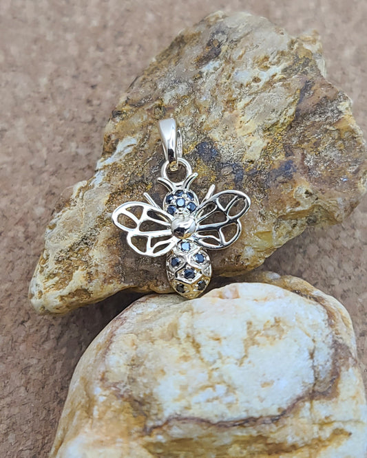 Black Diamond Honeybee Pendant