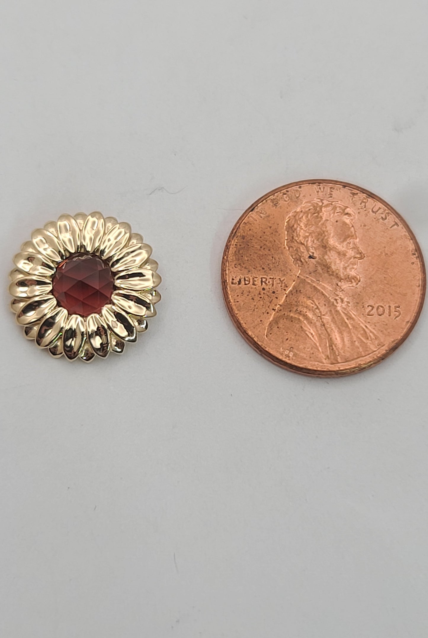 Petite Garnet Sunflower Pendant