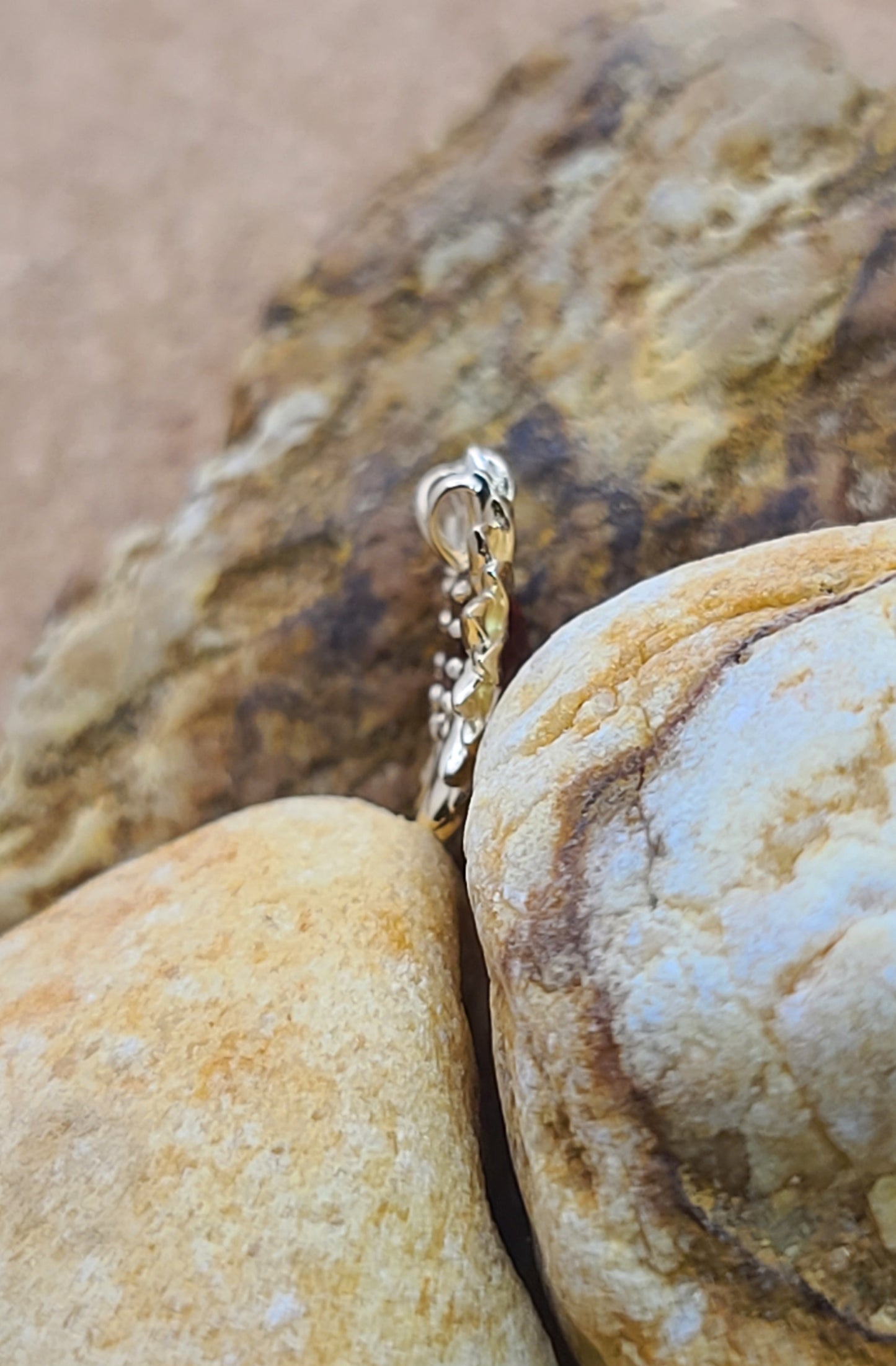 Petite Garnet Sunflower Pendant