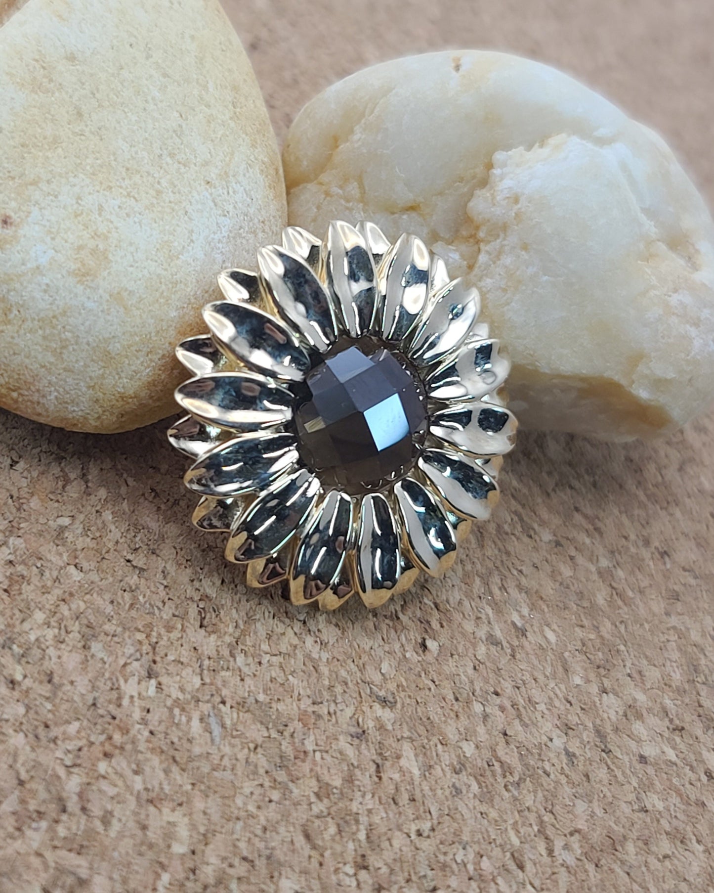 Large Smoky Sunflower Pendant