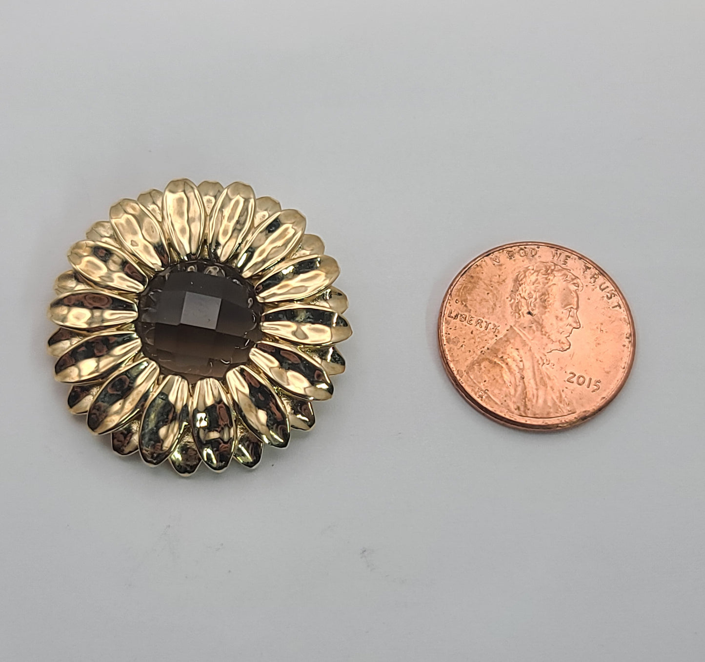 Large Smoky Sunflower Pendant