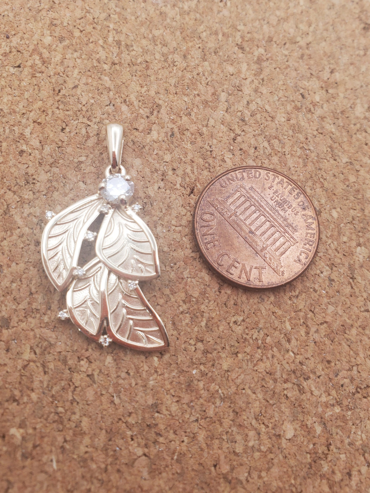 Diamond Leaf Pendant