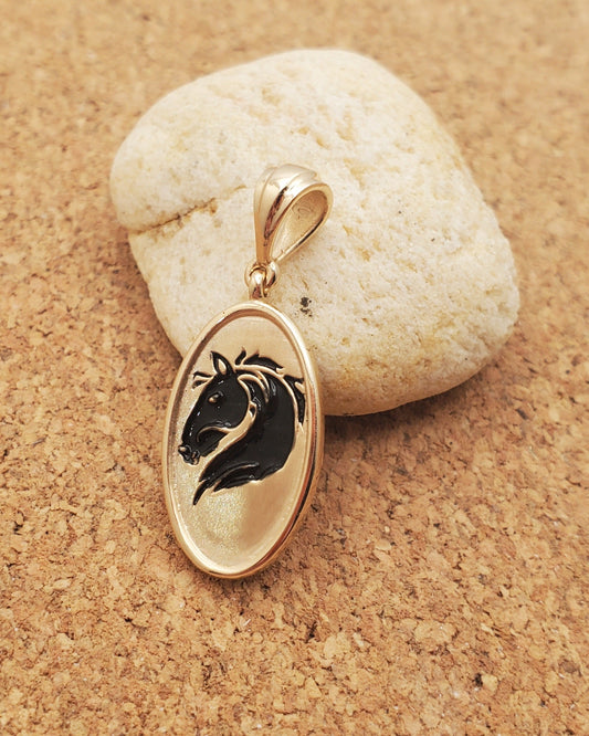 Enameled Horse Medallion