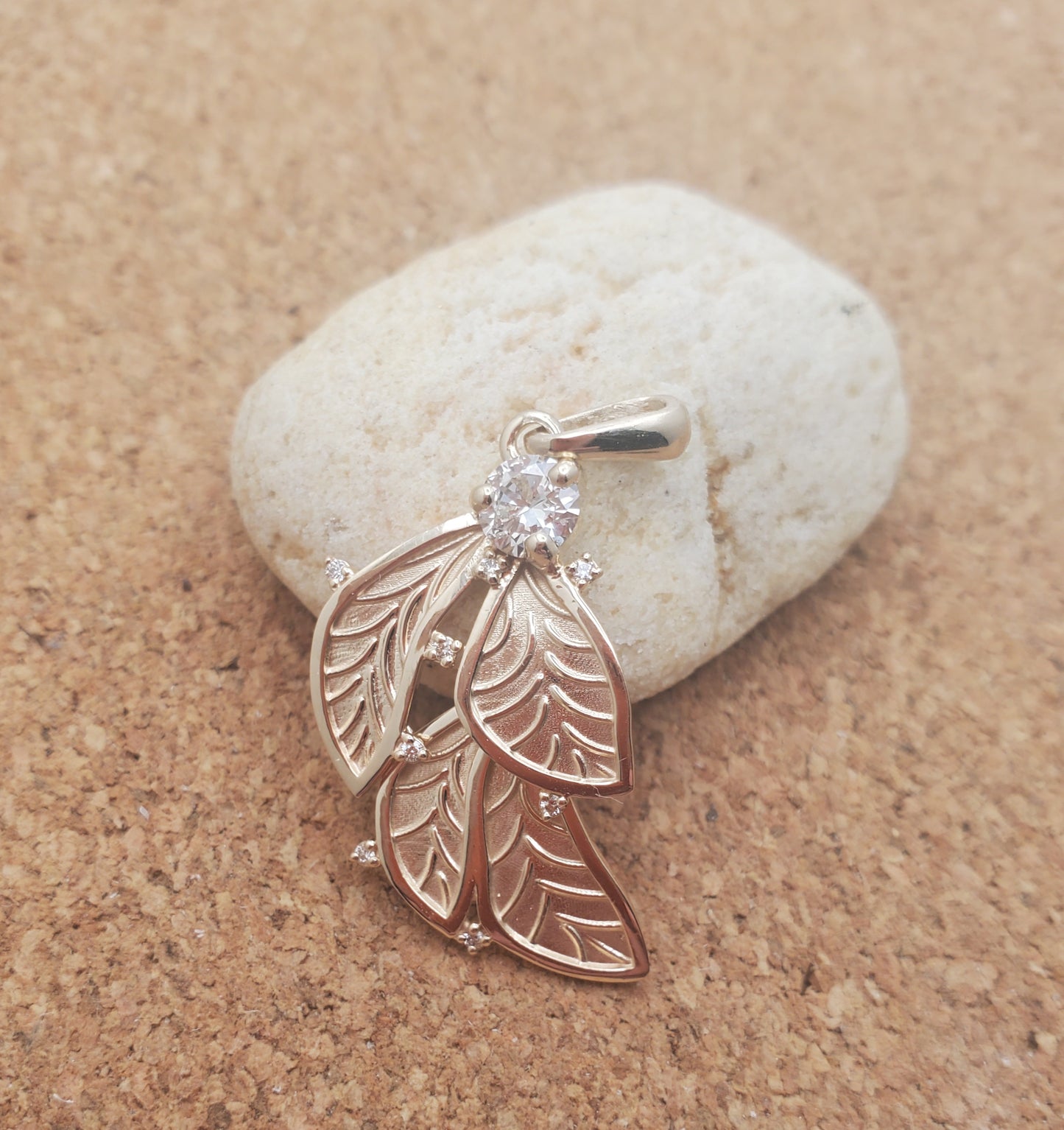 Diamond Leaf Pendant